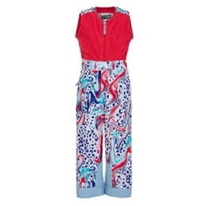 Spyder | Girl's Sparkle Snow Ski Pants Bib Pink Blue Marbled Insulated Size 6